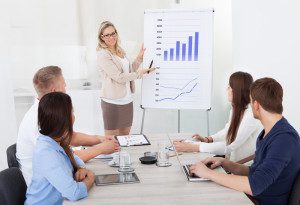 Women giving a presentation