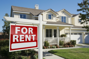 For Rent Sign in front of House